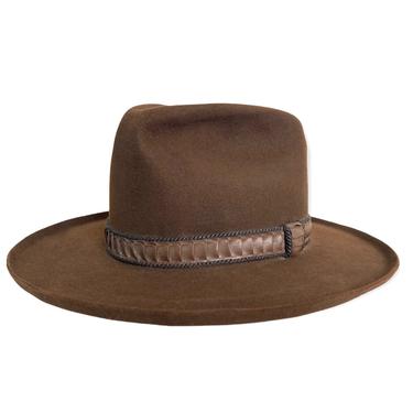 Vintage STETSON Western Hat ~ size 7 3/8 ~ Cowboy ~ Pencil Curl ~ 3X Fur Felt Fedora ~ Wide Brim ~ 