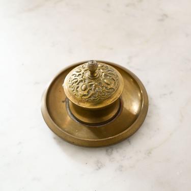 antique french brass inkwell