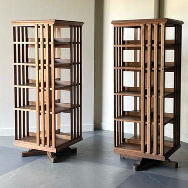 Pair of Swivel Bookcases Attributed Joseph Hoffman