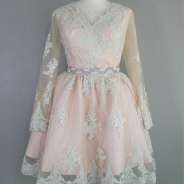 Yes To This Dress - Short Wedding Dress - Blush - Pink - Reception Dress - Cupcake - Size 14 - Fit and Flare - Courthouse - 2nd Dress 