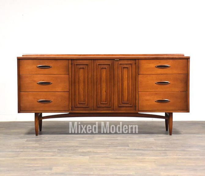 Broyhill Sculptra Walnut Long Dresser By Mixedmodern1 From Mixed