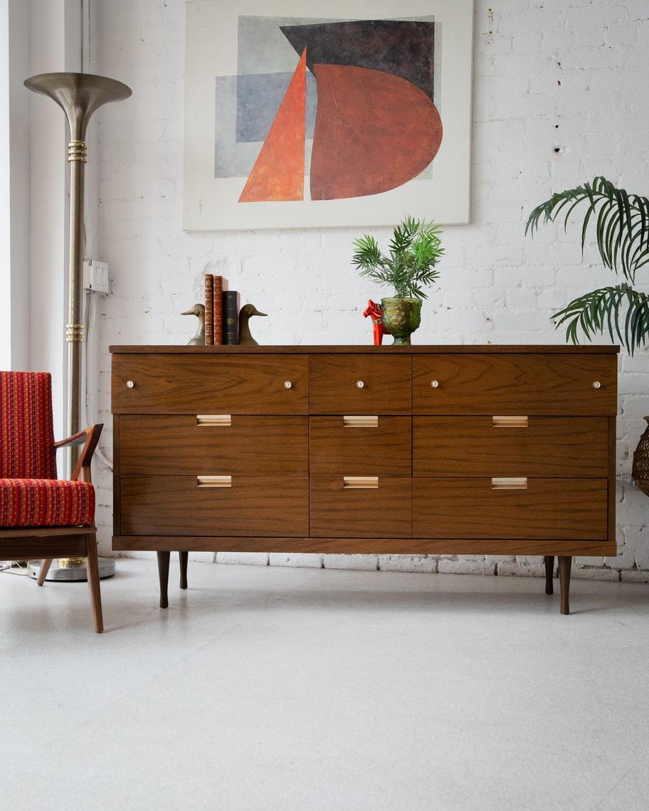 Vintage 9Drawer Lowboy Dresser Sunbeam Vintage Highland Park Los