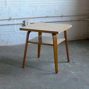 Vintage Mid Century Modern Thonet Plywood Side Table 