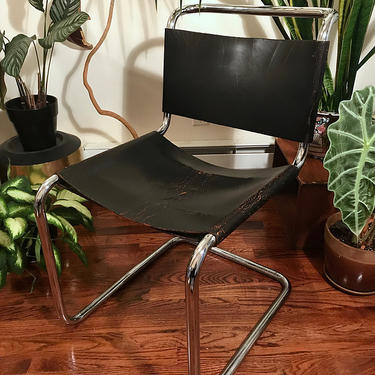 Vintage Knoll Spoleto chair in black leather