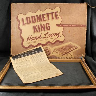 RARE (and GIANT!) Loomette King Lap or Table Top Hand Loom - 18&amp;quot;x12&amp;quot; Wooden Hand Loom  | Free Shipping 