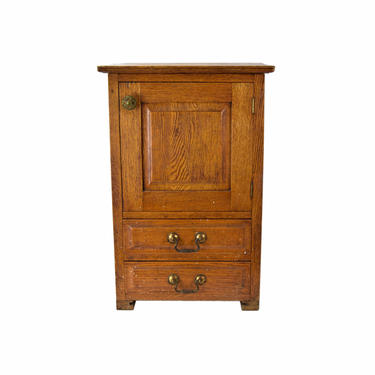 Antique Diminutive Golden Oak Wall Cabinet or Side Table 