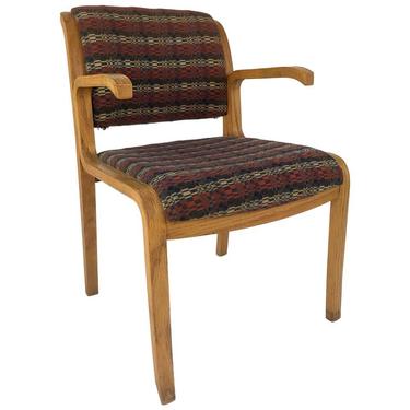 Thonet Bentwood Oak Upholstered Armchair, circa 1970s