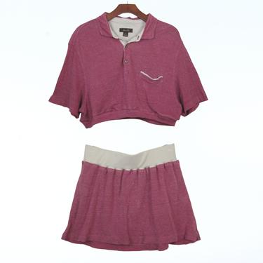 2pc Red Linen Knit dress set
