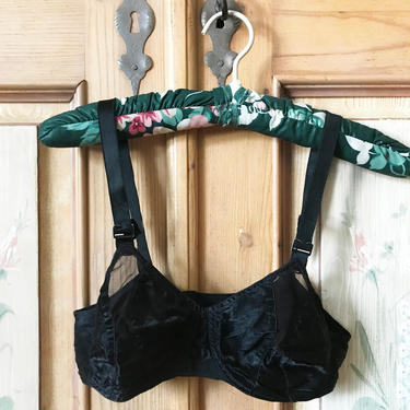 Vintage 40s satin bra / 1940s black satin mesh bra / bombshell pin up bra / mesh peek a boo bra / vixen boudoir glam vintage bra / 1950s bra 