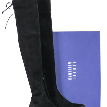 Stuart Weitzman - Black Suede Over-the-Knee Platform “Playtime” Boots Sz 7