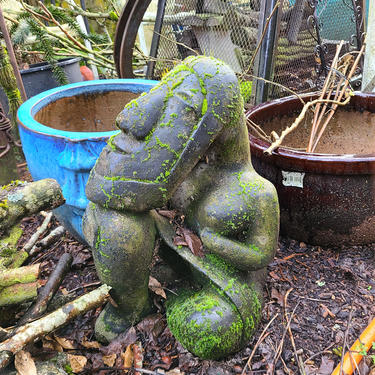 Special Listing for S. Vintage Cement Tribal Sculpture / Style Garden Art. 