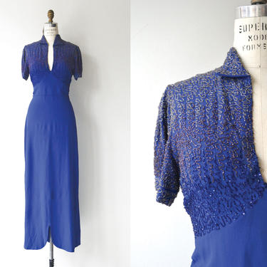 Reign Supreme beaded dress | vintage 1930s dress | long 30s dress 