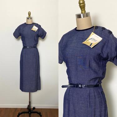 1950s Dress 50s Deadstock Day Dress Rayon Shirley Lee Juniors 