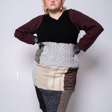 FiOT - Patchwork Sweater Dress (XL-2X)