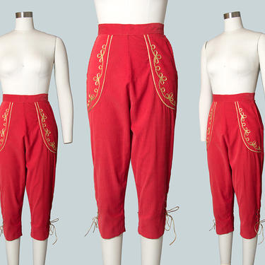 1950s Red Corduroy Capri Pants  xs/small – Birthday Life Vintage