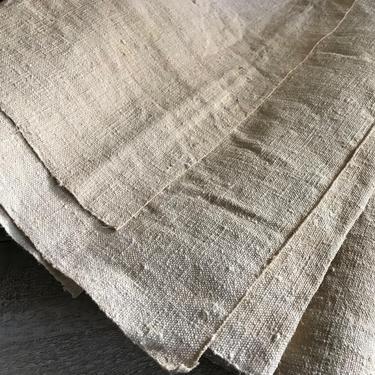 French Homespun Chanvre Linen Hemp Fabric, Hand Loomed Unused, French Farmhouse, French Textiles 