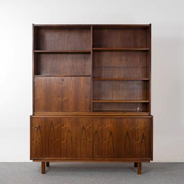 Danish Modern Rosewood Bookcase Cabinet with Desk - (320-006) 
