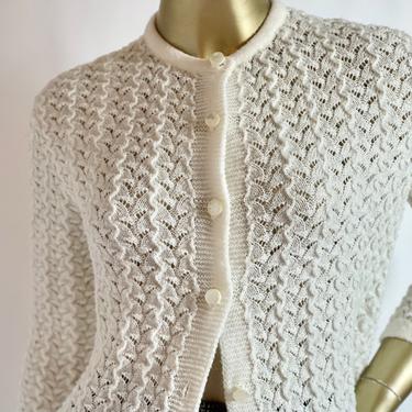 Winter White Gramma Cardigan with Light sparkle fits S - M 
