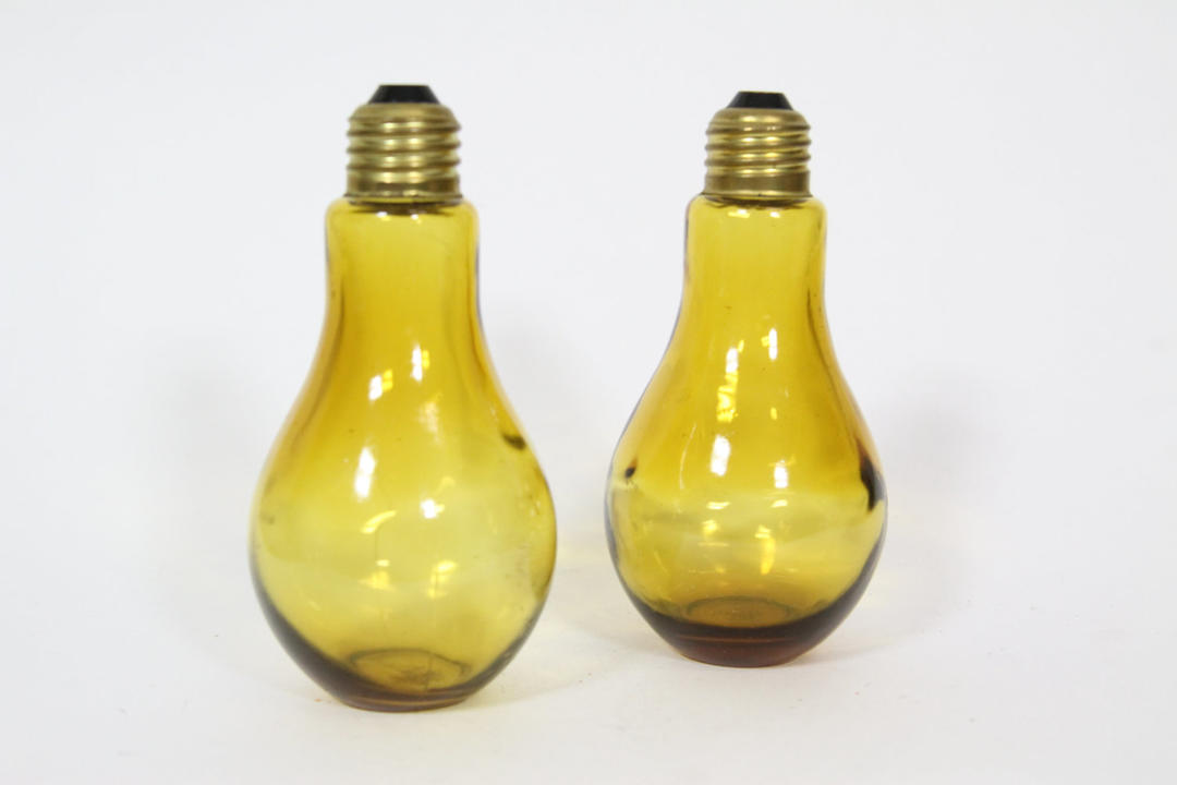 Vintage Yellow Glass Light Bulb Salt and Pepper Shakers Vintage Goofball Harrisonburg, VA