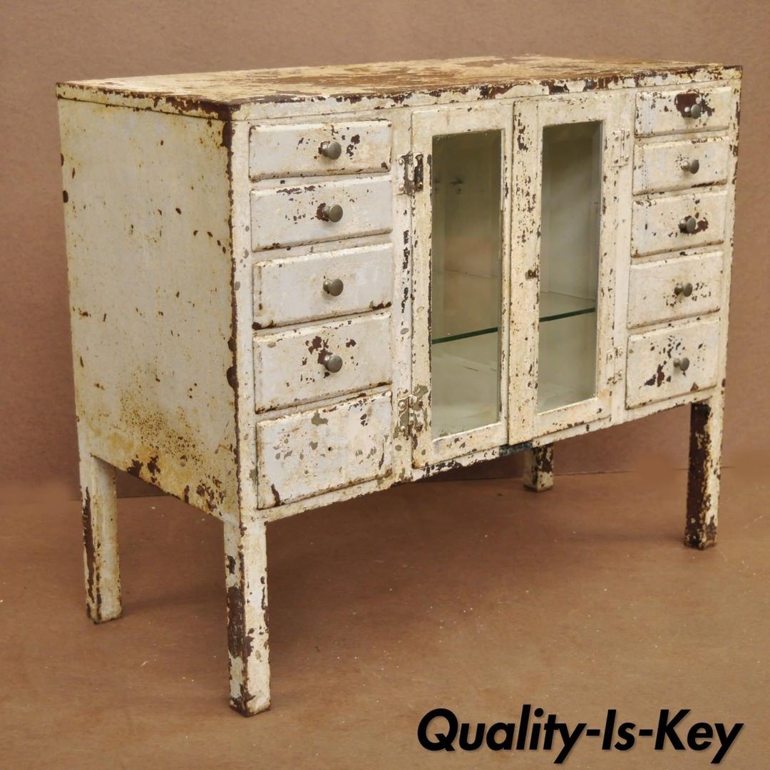 Antique Steel Metal Dental Medical Bathroom Industrial by