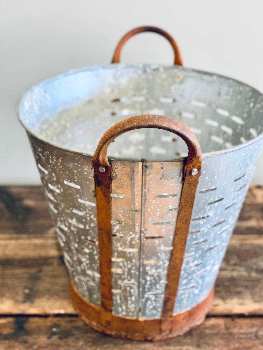 Large Antique Olive Bucket Turkish Olive Bucket Greek Olive Bucket