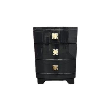 AVAILABLE: Navy Lacquered Modern Nightstand 