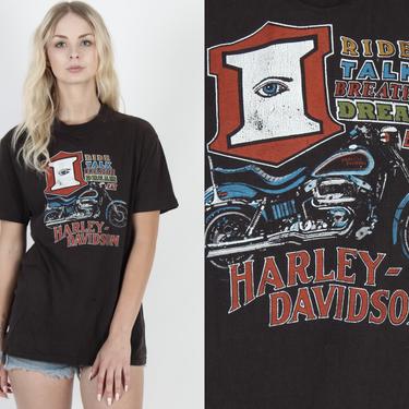 Vintage Harley T Shirt Black Cotton Harley Davidson T Shirt