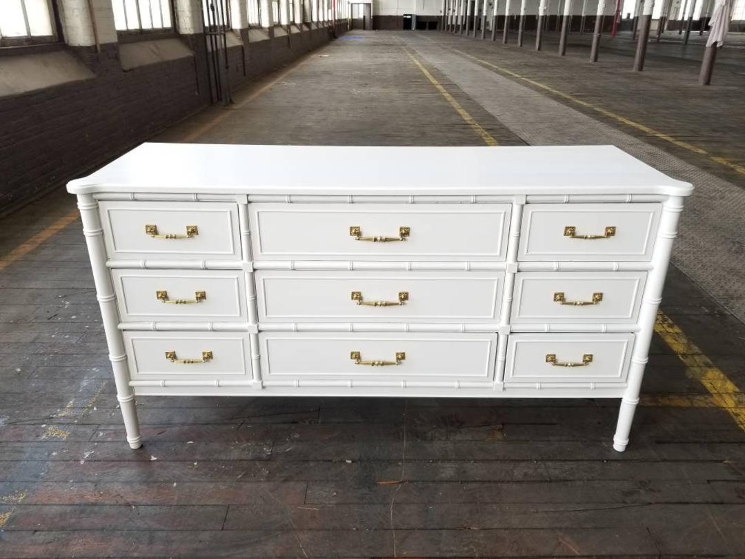 Custom Order Vintage Faux Bamboo Long Dresser Henry Link Thomasville Bali Hai Dresser Sideboard Glam Furniture Lingerie Dresser 3 Avail By