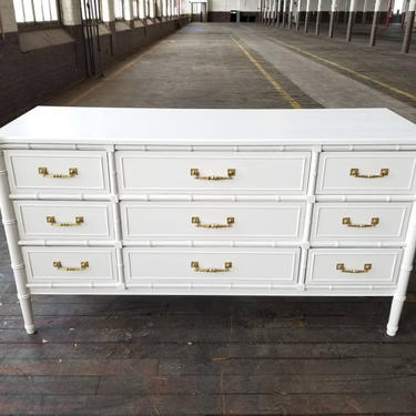 Custom Order Vintage Faux Bamboo Long Dresser, Henry Link,Thomasville, Bali Hai Dresser, Sideboard, Glam Furniture, Lingerie Dresser 3 Avail 