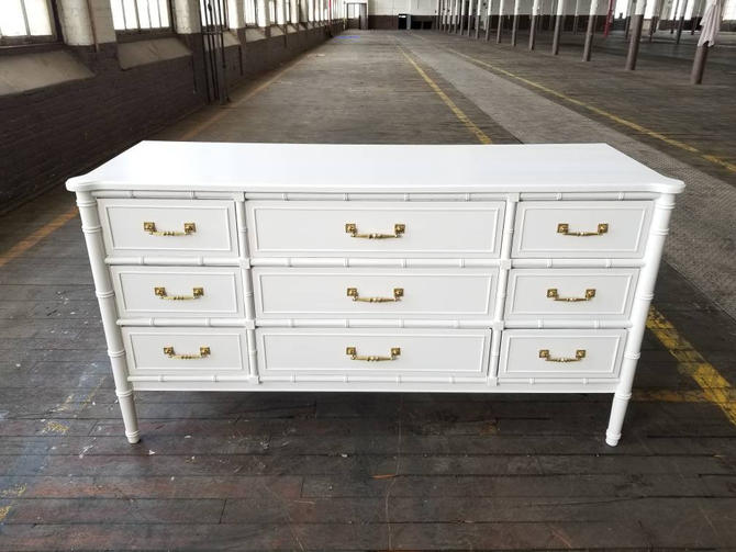 Custom Order Vintage Faux Bamboo Long Dresser Henry Link