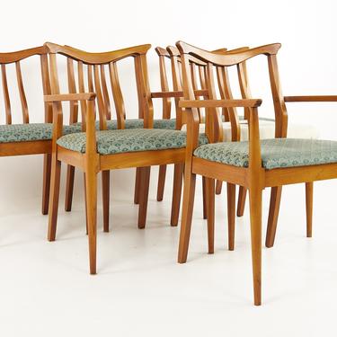 Blowing Rock Mid Century Walnut Dining Chairs - Set of 6 - mcm 