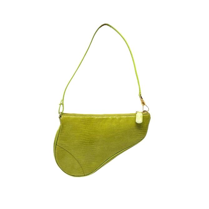 Saddle Dior Handbags Green Exotic leather ref.274550 - Joli Closet
