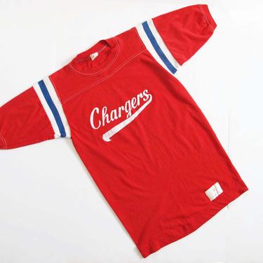 Vintage 70s Chargers T Shirt M - Red 1970s Athletic