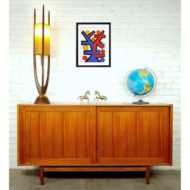 Elegant Danish Modern Mid Century Teak Credenza