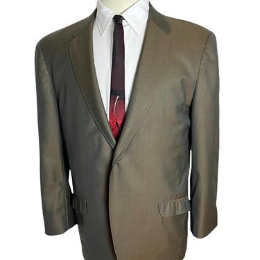 Vintage 1960s SHARKSKIN Blazer ~ size 40 S ~ sack sport coat / jacket ~ Rockabilly / Mod ~ 