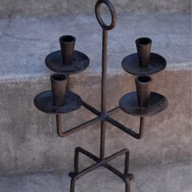 Tommi Parzinger Rare Hand Wrought Iron Candelabra