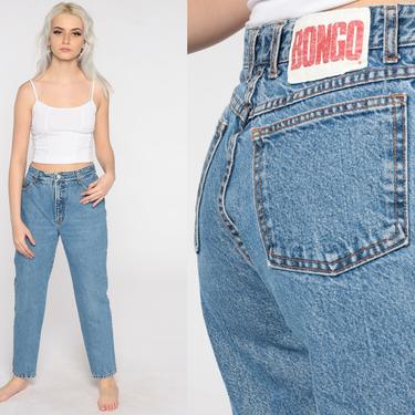 90s Bongo Jeans 28 -- 90s Mom Jeans High Waisted Skinny Jeans 80s Denim Tapered Pants Blue Slim Vintage Small 6 