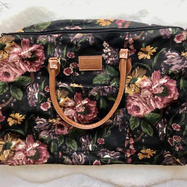 1980's Rose Floral Duffle Bag 