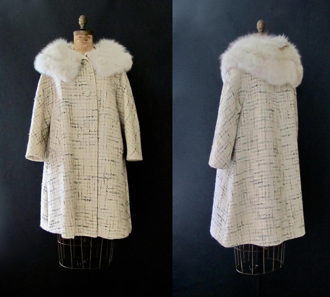 THE TWEED LIFE Vintage 60s Swing Coat | 1960s Berroco's Mochachip Tent