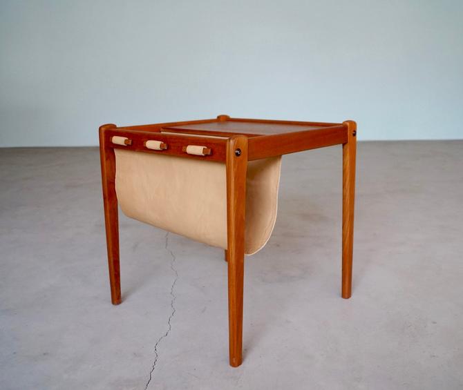 Stunning MidCentury Danish Modern End Table / Magazine Rack by BRDR