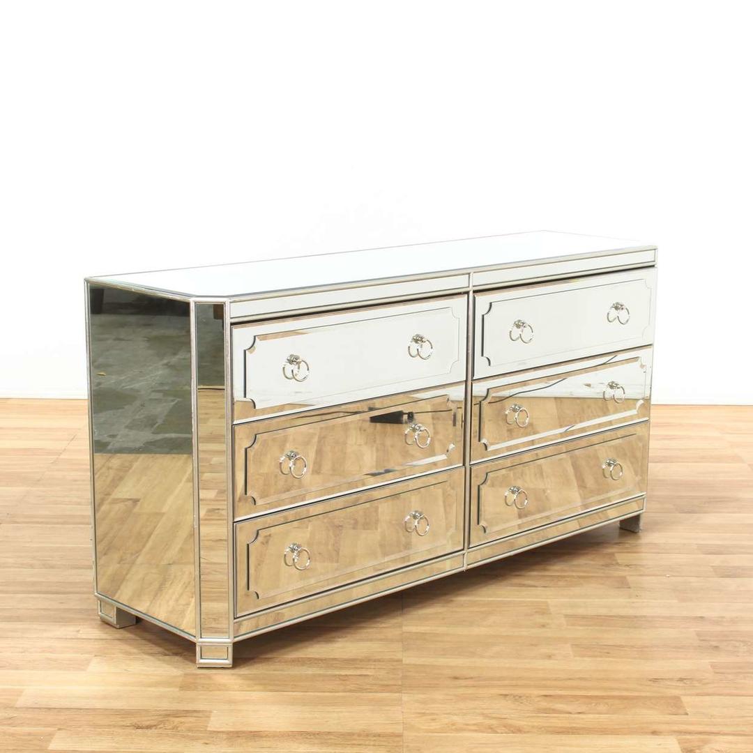 Z Gallerie 6 Drawer Mirrored Long Dresser 2 Loveseat (Los Angeles