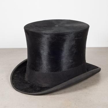 Antique Beaver Fur Top Hat c.1920-1940