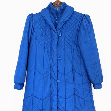 Vintage Royal Blue Quilted Coat