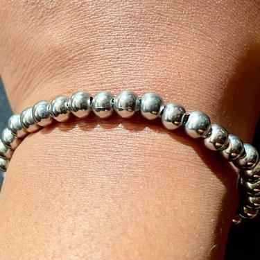 Silver Beaded Stretch Bracelet | Stainless Steel Bracelet | Bead Bracelet | Elastic Bracelet | Gift for Her | Gift for Him | Unisex Bracelet 
