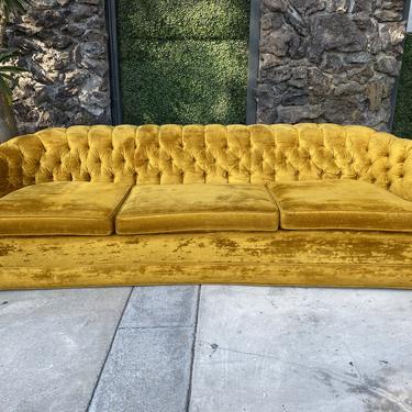 Gold Velvet 1960’s Tufted Sofa