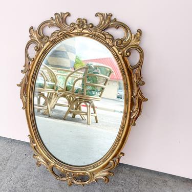Petite Hollywood Regency Wood Carved Mirror