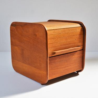 Vintage Danish Modern 7&amp;quot; Teak Tambour Desk Organizer by Teak-Tech 