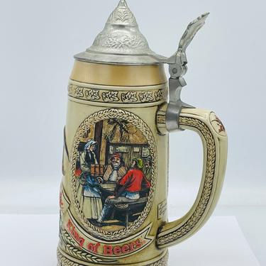 VINTAGE Budweiser Anheuser Busch, King of Beers, Lidded &amp;quot;K&amp;quot; Series 08933, limited edition collectors stein, with Tavern 