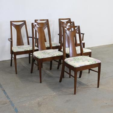 Set of 6 Mid-Century Modern Kent Coffey Walnut Dining Chairs 