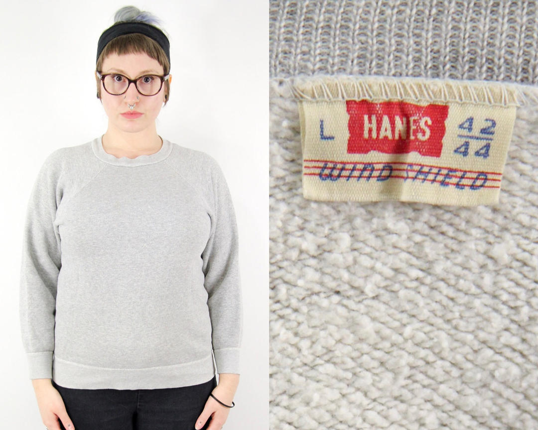 1950s Hanes Sweatshirt, Vintage Workwear 50s Sweatshirt, Hanes